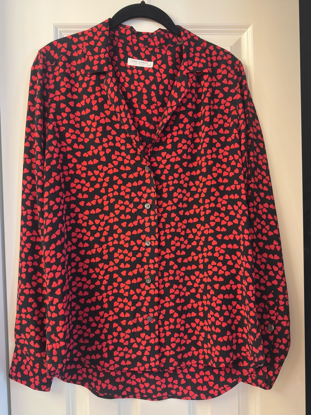 Equipment Adalyn Silk Blouse Heart Print
